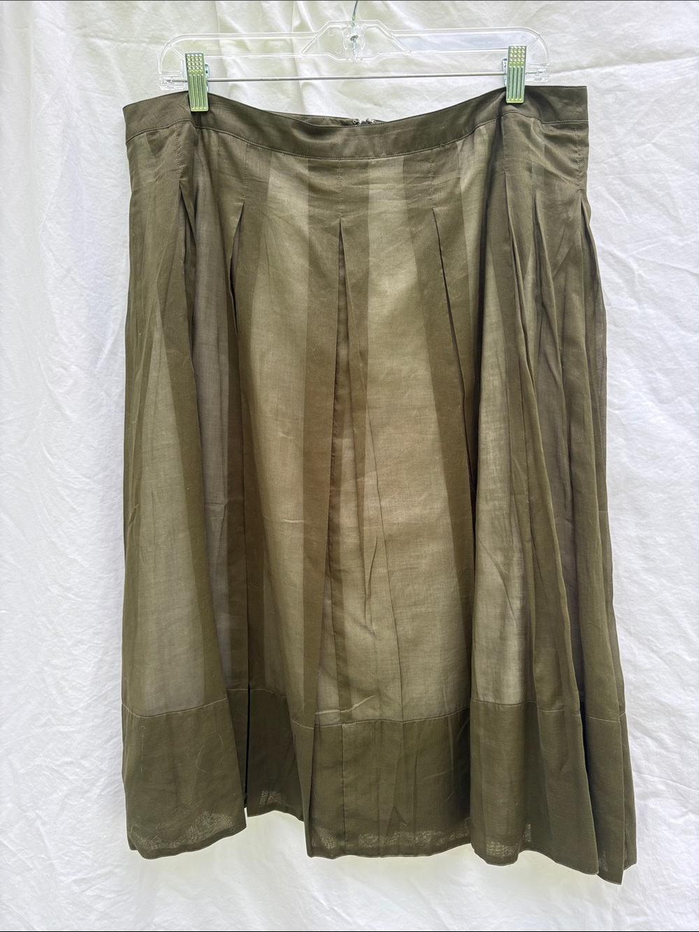 Talbots Classic Green A-Line Lined Skirt